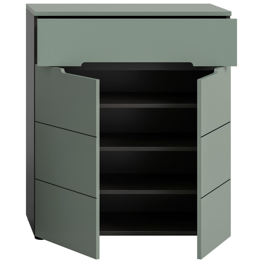 Thumbnail - Schuhkommode Canu grün basaltgrau Nachbildung B/H/T: ca. 94x80x37 cm