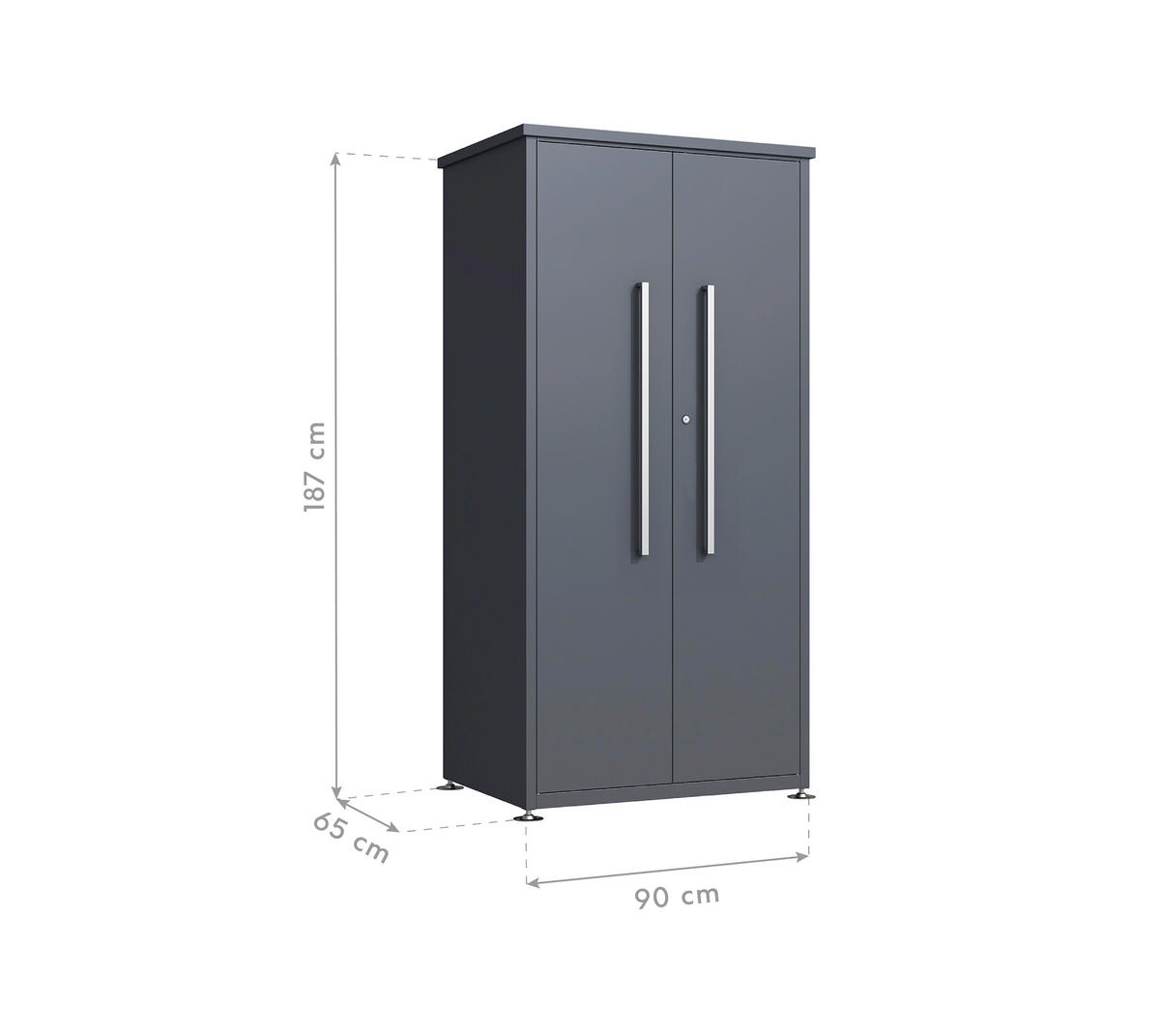 Westmann Gartenschrank Capsa anthrazit Stahl B/H/L: ca. 90x187x65 cm Capsa - anthrazit (65,00/90,00/187,00cm) - Westmann