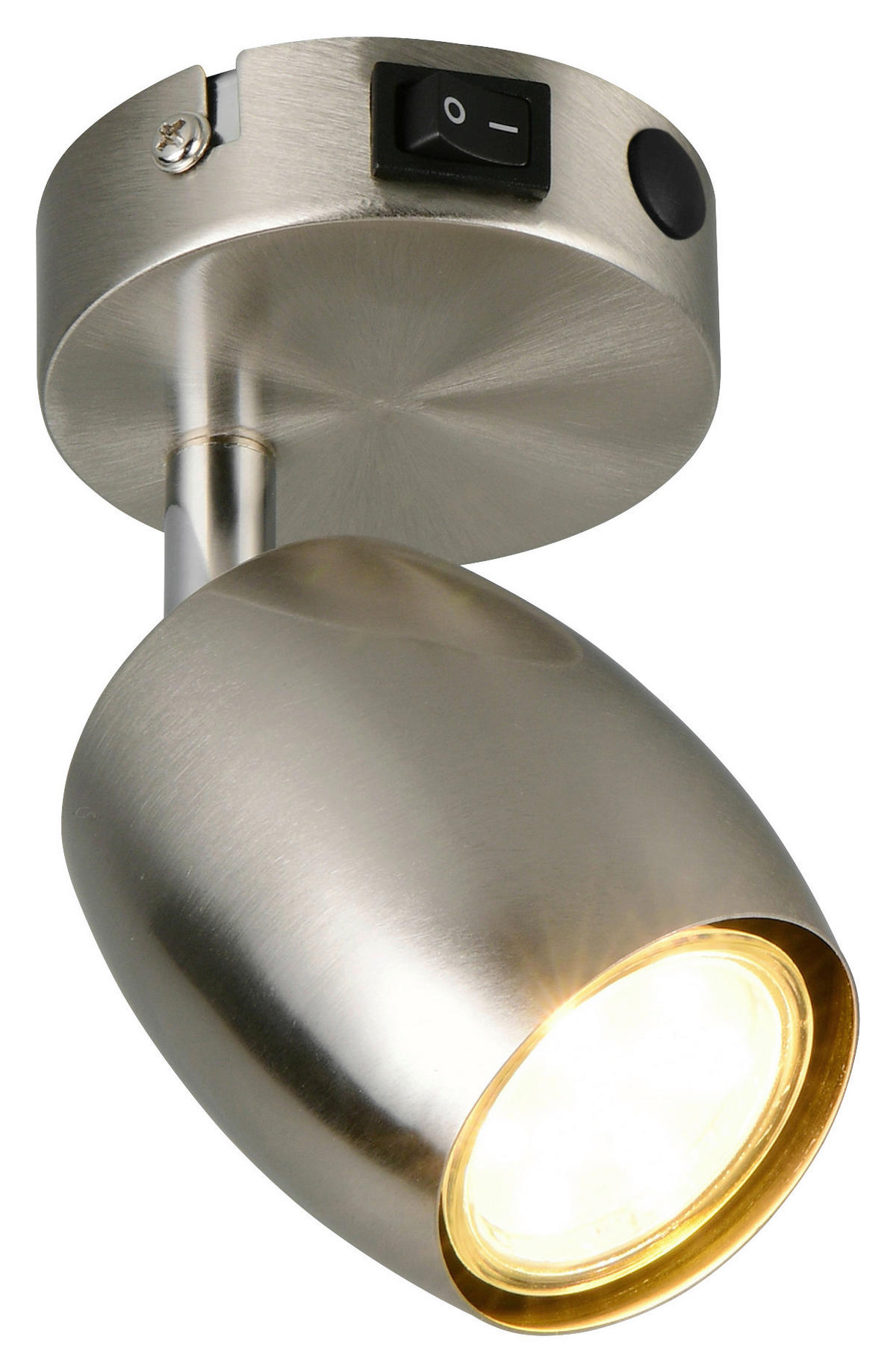 Reality Leuchten Spots nickel matt Metall B/H/L: ca. 9,5x14x8 cm GU10 1 Brennstellen Spot_Nancy_1 - nickel matt (8,00/9,50/14,00cm) - Reality Leuchten