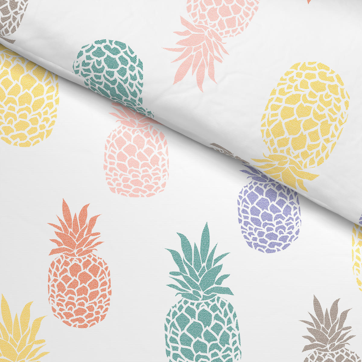 Baumwoll Bettwäsche Cotton touch Bettwäsche_Cotton-Touch Ananas - multicolor (135,00/200,00cm) - Sensation
