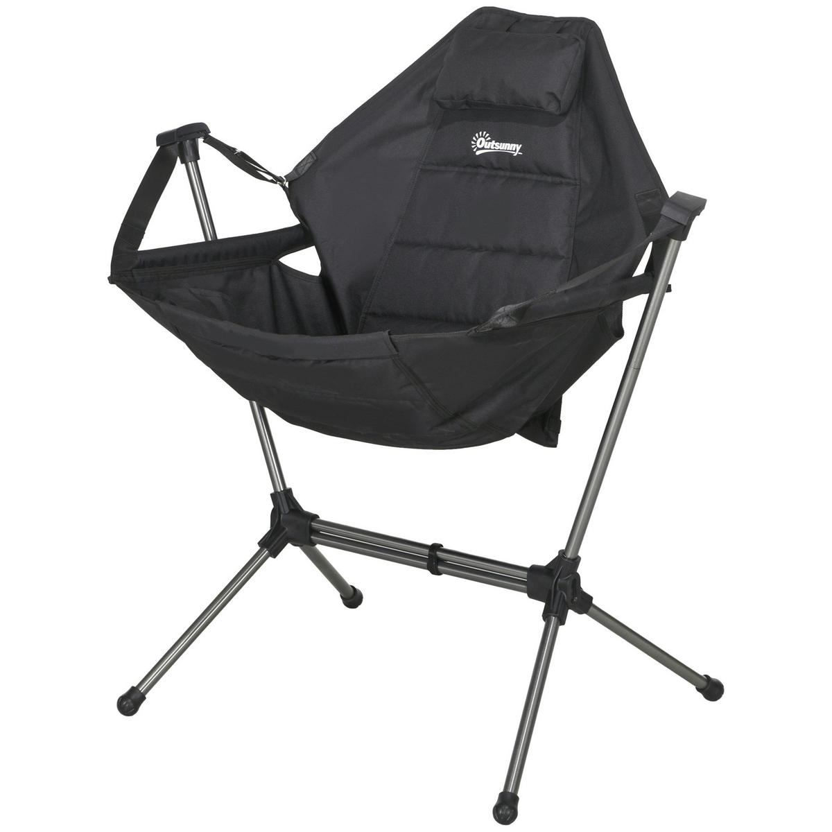 Outsunny Hängematte Campingstuhl B/H/L: ca. 100x101x54 cm Hängematte Campingstuhl - schwarz (54,00/100,00/101,00cm) - Outsunny