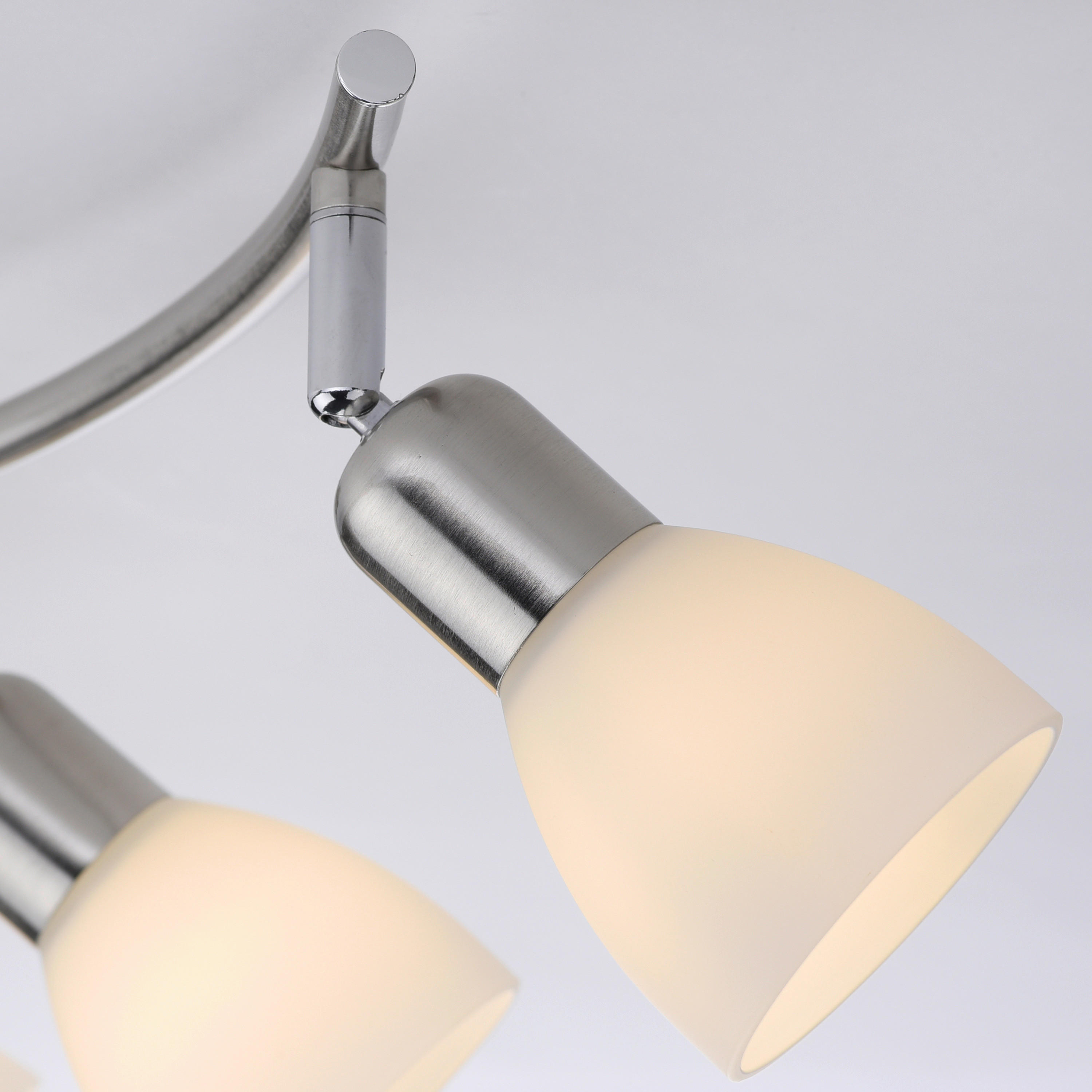 Just Light Spotbalken PN11952-55 Karo stahlfarbig weiß Aluminium Kunststoff Glas B/H/L: ca. 22x21x45 cm E14 2 Brennstellen Karo - weiß/stahlfarbig (45,00/22,00/21,00cm) - Just Light