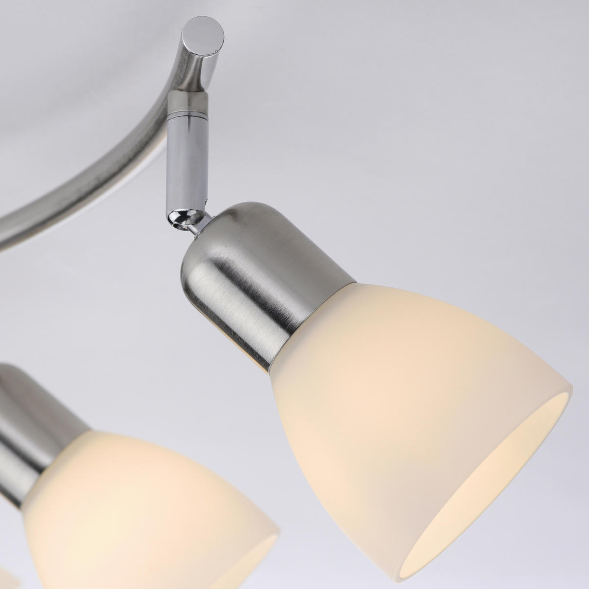 Just Light Spotbalken PN11952-55 Karo stahlfarbig weiß Aluminium Kunststoff Glas B/H/L: ca. 22x21x45 cm E14 2 Brennstellen Karo - weiß/stahlfarbig (45,00/22,00/21,00cm) - Just Light