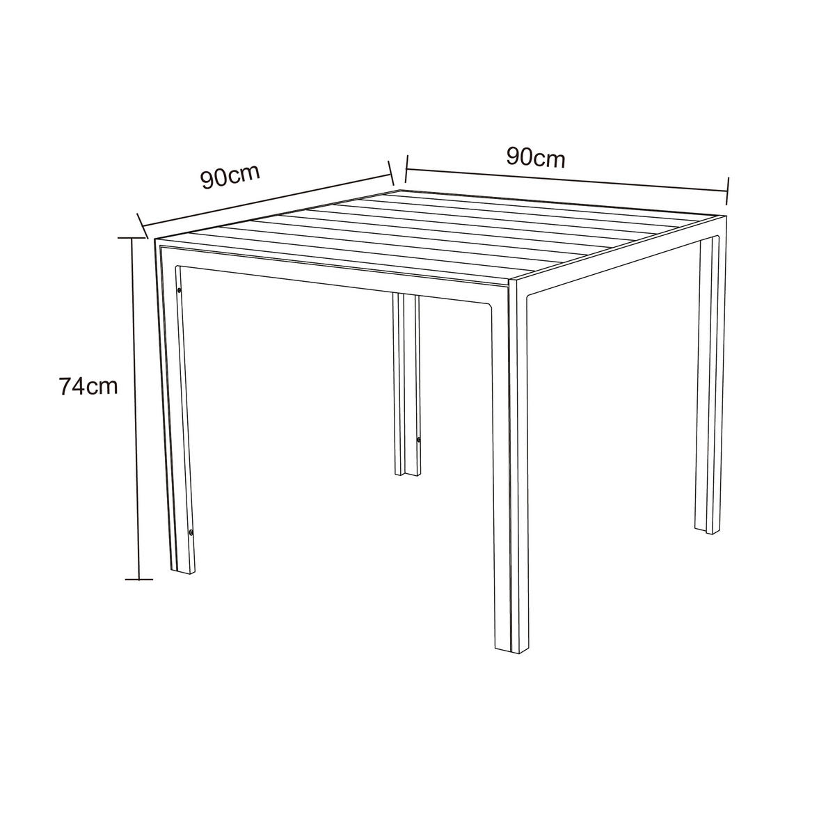 POCOline Gartentisch Mila schwarz Alu B/H/L: ca. 90x74x90 cm Mila - schwarz (90,00/90,00/74,00cm) - POCOline