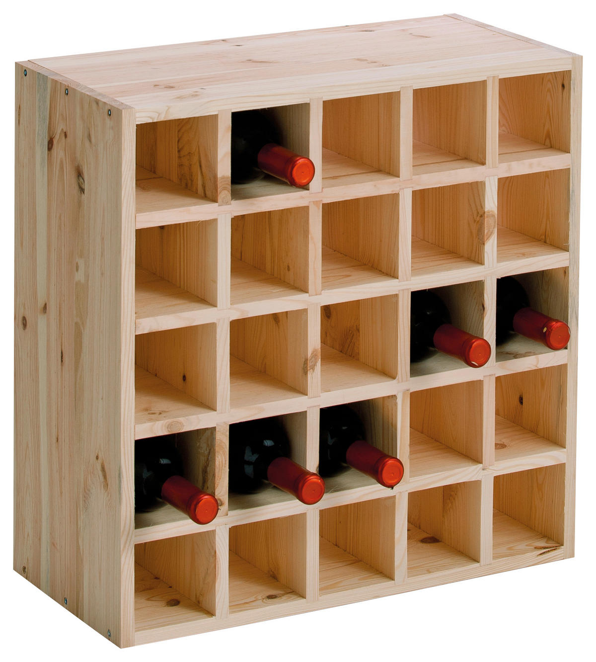 Zeller Weinregal für 25 Flaschen natur Holz B/H/L: ca. 25x52x52 cm Weinregal_25_Flaschen - natur (52,00/25,00/52,00cm) - Zeller