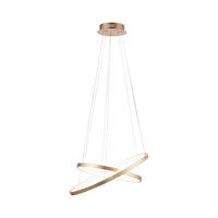 Just Light LED-Pendelleuchte CIRCLE 11525-12 weiß gold Metall Kunststoff H/D: ca. 120x50 cm 2.0 Brennstellen CIRCLE - gold/weiß (50,00/120,00cm) - Just Light