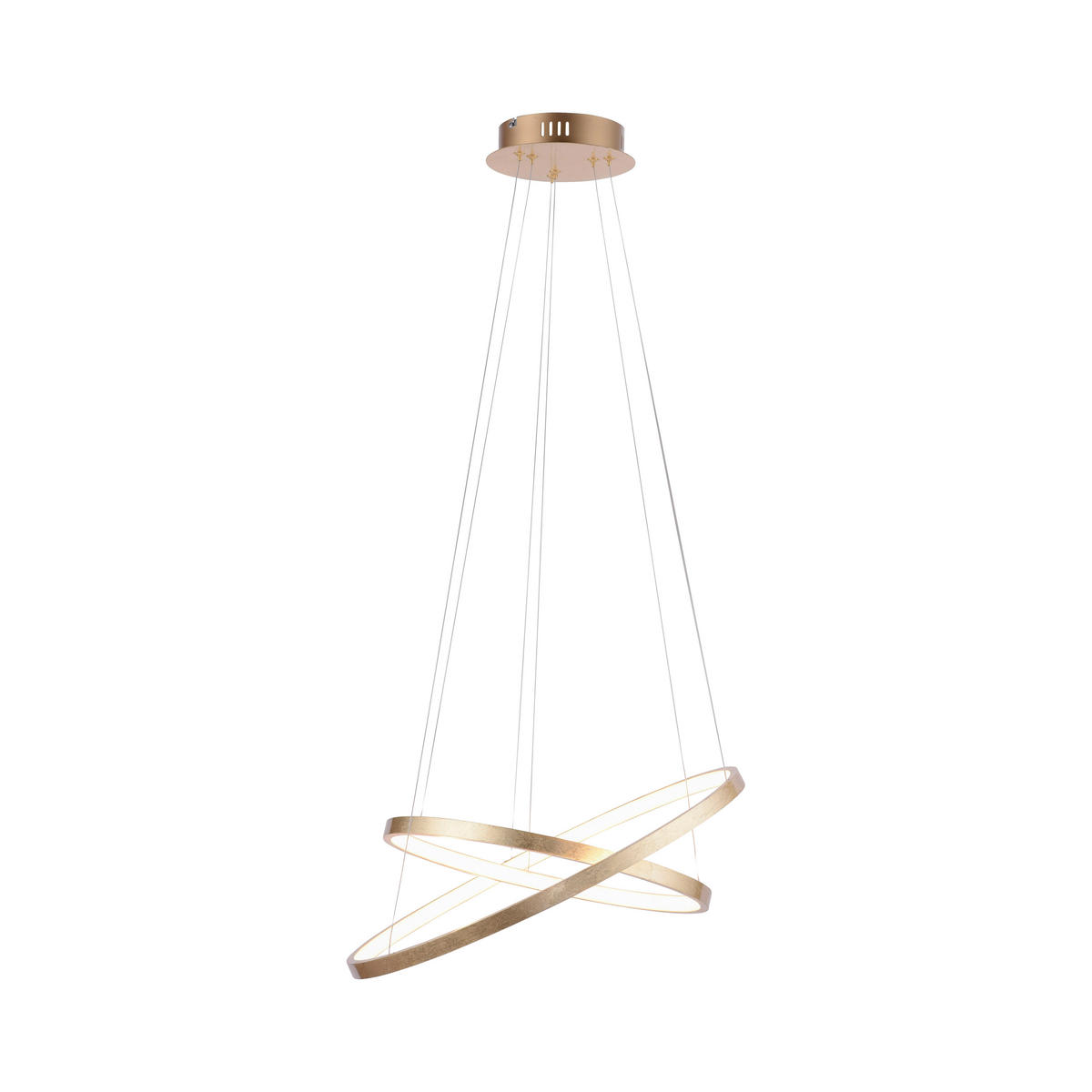 Just Light LED-Pendelleuchte CIRCLE 11525-12 weiß gold Metall Kunststoff H/D: ca. 120x50 cm 2.0 Brennstellen CIRCLE - gold/weiß (50,00/120,00cm) - Just Light