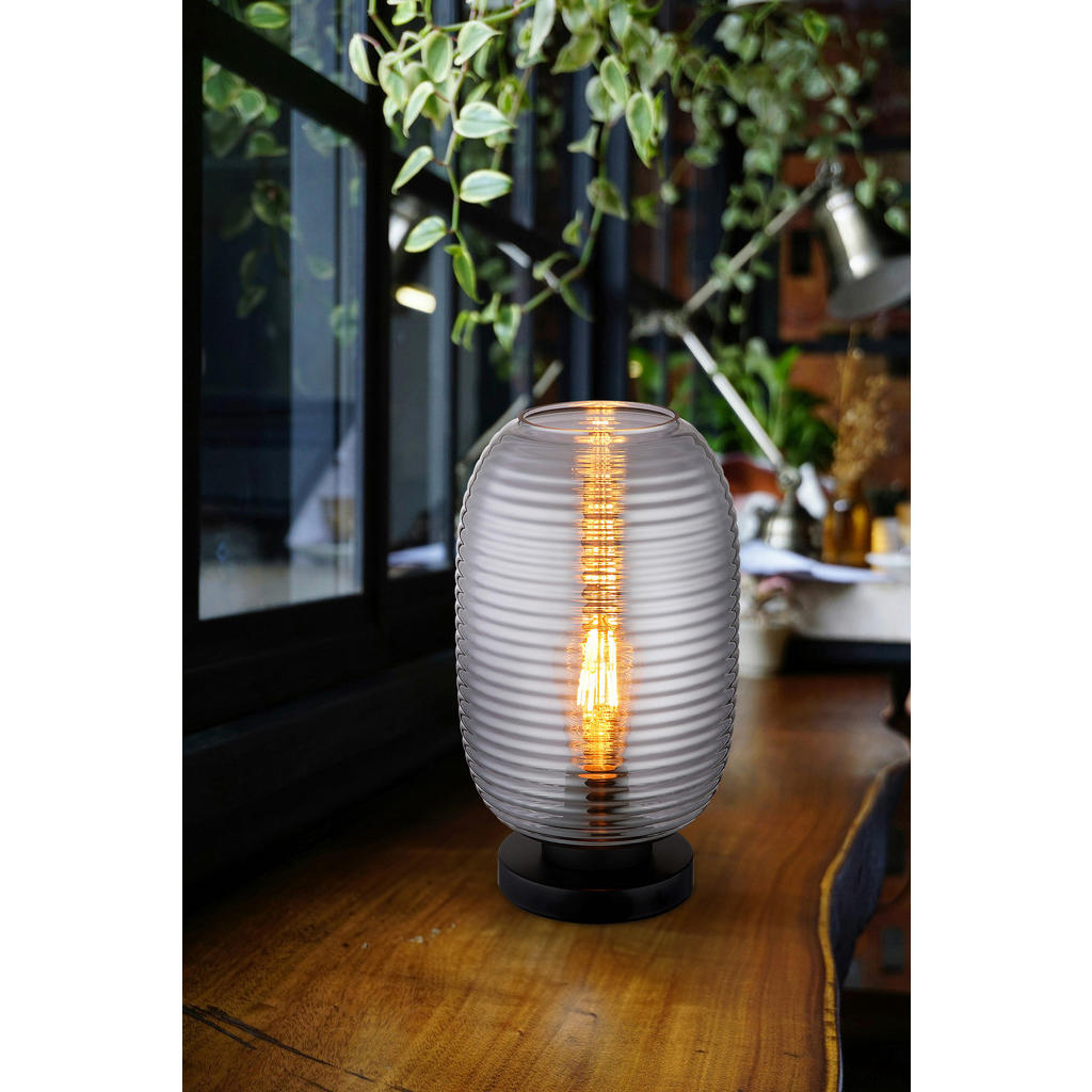 Thumbnail - GLOBO Pendelleuchte JEFREY 15794T schwarz Rauch Metall H/D: ca. 34,5x20 cm E27 1 Brennstellen