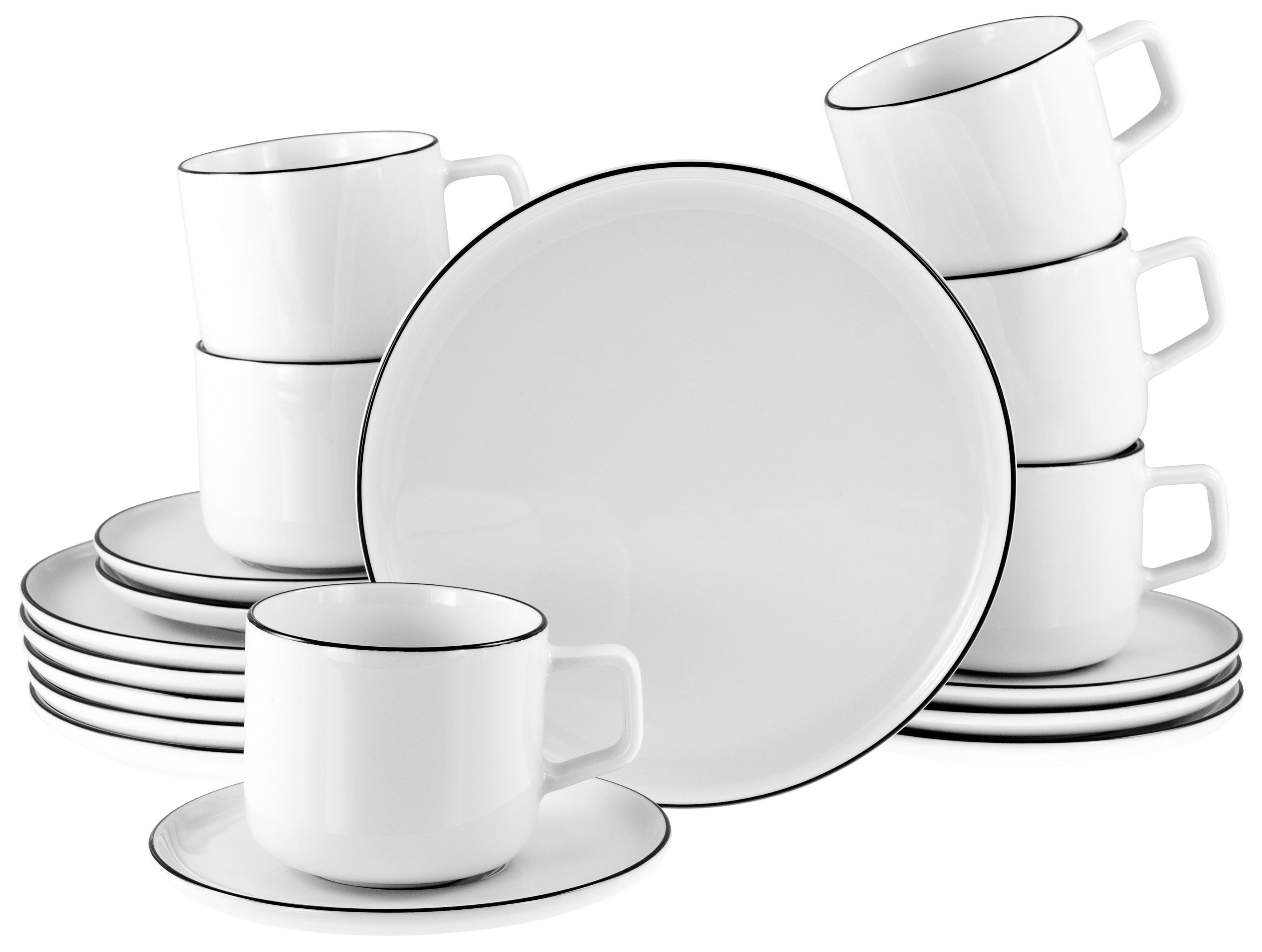 CreaTable Frühstückservice Chef Collection weiß Porzellan 18 tlg. Chef Collection - weiß - CreaTable