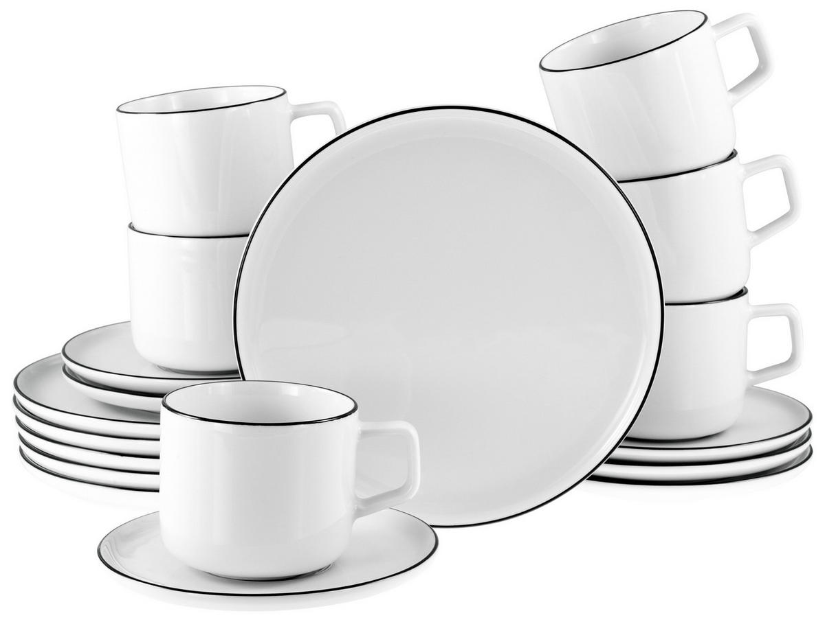 CreaTable Frühstückservice Chef Collection weiß Porzellan 18 tlg. Chef Collection - weiß - CreaTable