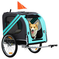 PawHut Fahrradanhänger grau grau B/H/L: ca. 73x130x90 cm Fahrradanhänger - grün/grau (90,00/73,00/130,00cm) - PawHut