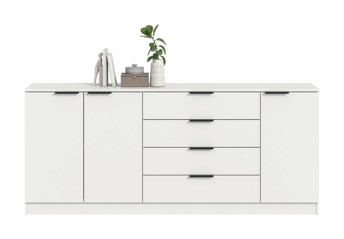 Kommode KOPENHAGEN weiß B/H/T: ca. 185x80x35 cm KOPENHAGEN - weiß (185,00/80,00/35,00cm) - xonox.home