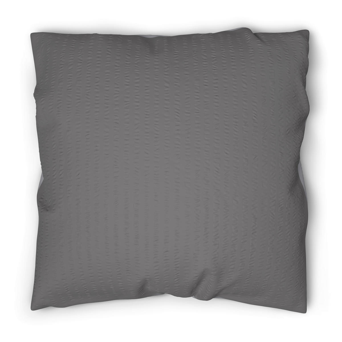 Baumwoll Bettwäsche Seersucker Wendebettwäsche_Seersucke silber - hellgrau/dunkelgrau (135,00/200,00cm)