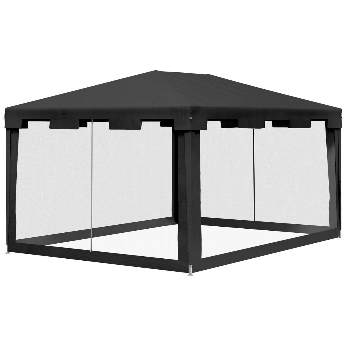 Outsunny Pavillon schwarz Polypropylen B/H/L: ca. 295x395x255 cm Pavillon - schwarz/dunkelgrau (255,00/295,00/395,00cm) - Outsunny