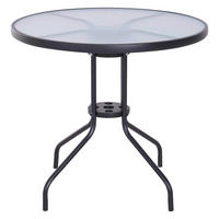 Outsunny Gartentisch schwarz Stahl H/D: ca. 72x80 cm Gartentisch - schwarz (80,00/72,00cm) - Outsunny