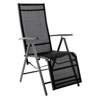 VCM Klappsessel schwarz Textilene B/H/T: ca. 55x112x60 cm Klappsessel - schwarz (55,00/112,00/60,00cm) - VCM