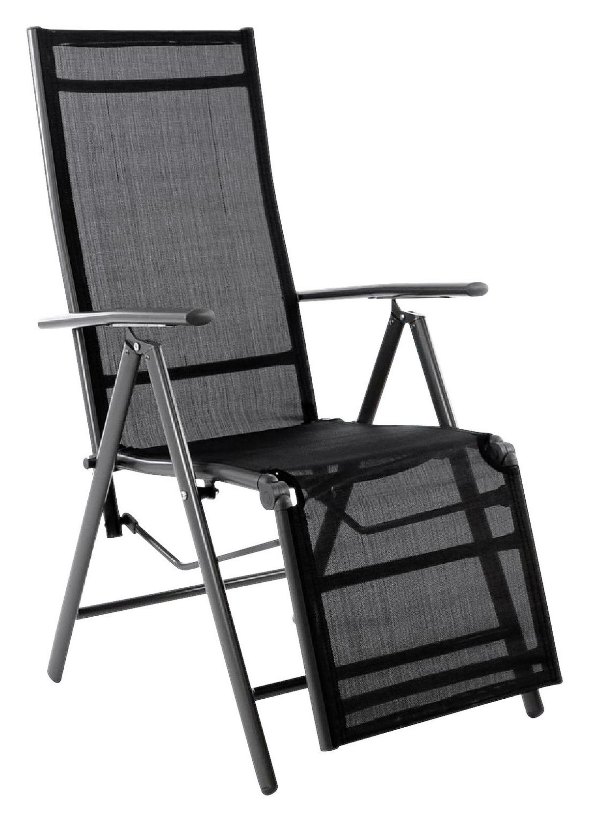 VCM Klappsessel schwarz Textilene B/H/T: ca. 55x112x60 cm Klappsessel - schwarz (55,00/112,00/60,00cm) - VCM