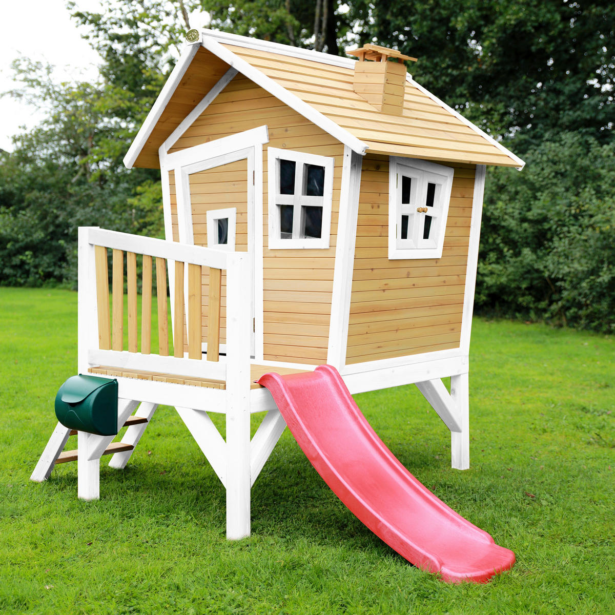 AXI Spielhaus Robin braun B/H/L: ca. 264x203x177 cm Robin - braun/weiß (177,00/264,00/203,00cm) - AXI