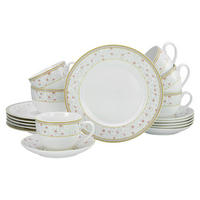 CreaTable Kaffeeservice Emilia weiß Porzellan 18 tlg. Emilia - weiß/creme - CreaTable