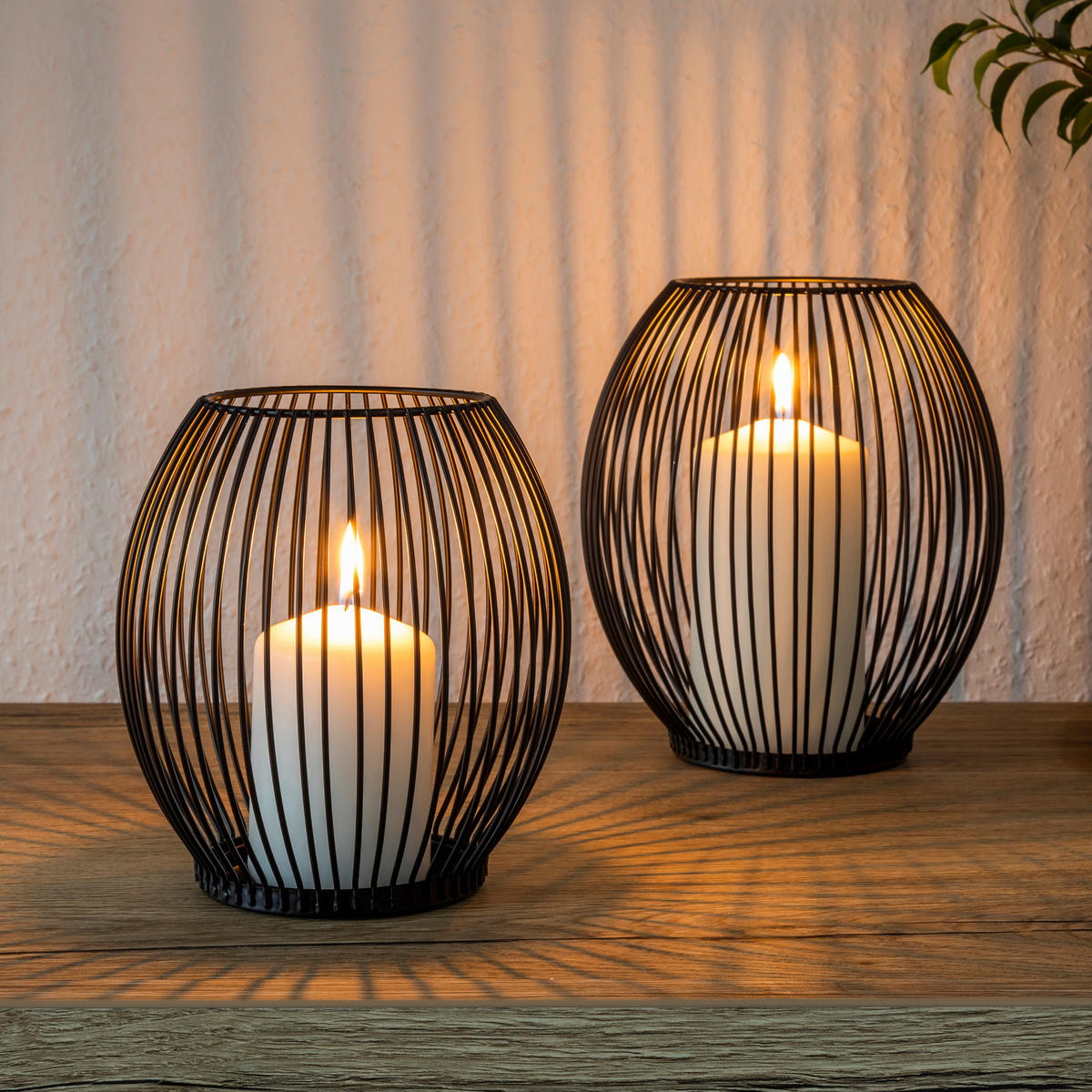 HI Kerzenhalter schwarz Metall Kerzenhalter_2erSet - schwarz - HI