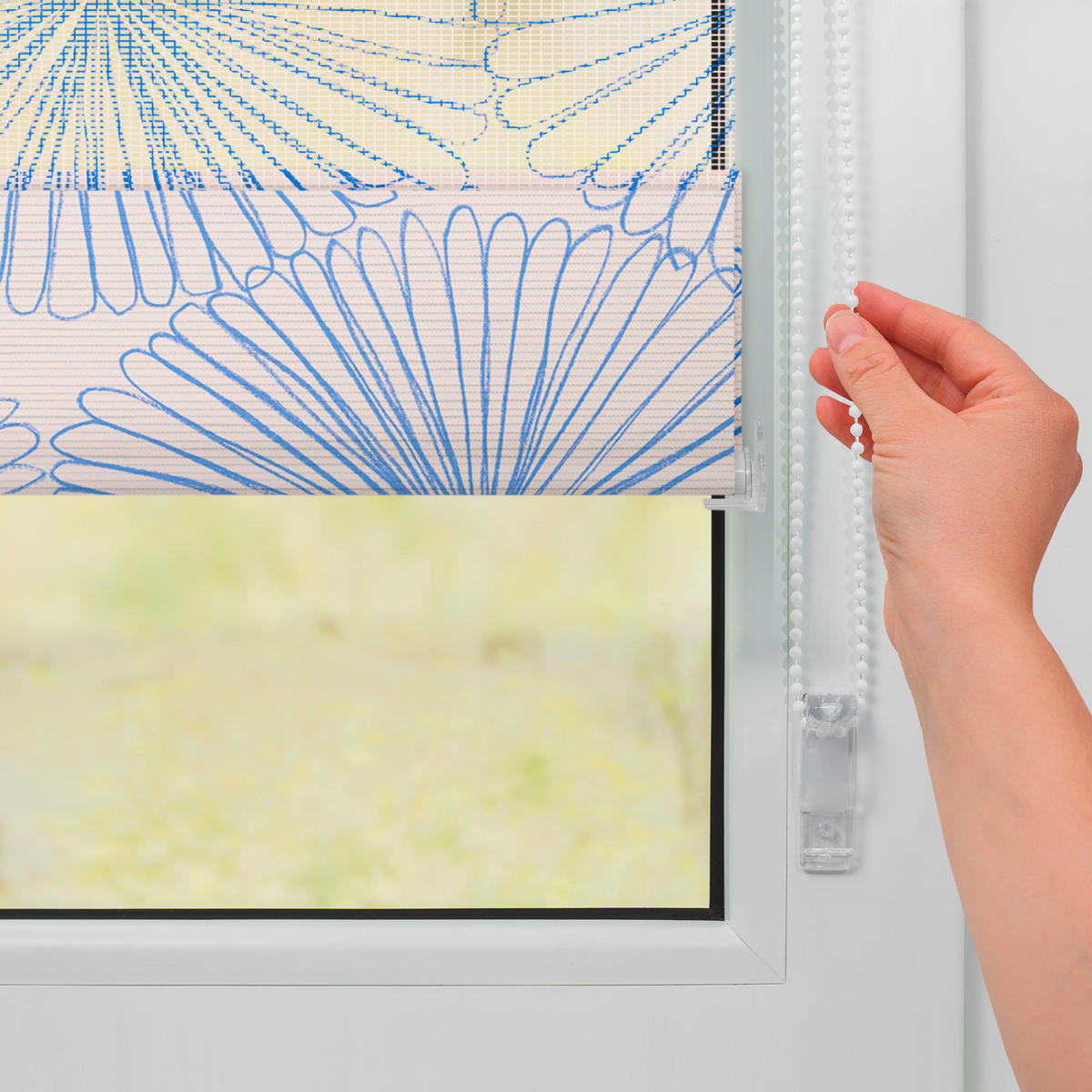 Doppelrollo Duo Flower Wheel gelb B/L: ca. 90x150 cm Duo Flower Wheel - gelb (90,00/150,00cm) - LICHTBLICK