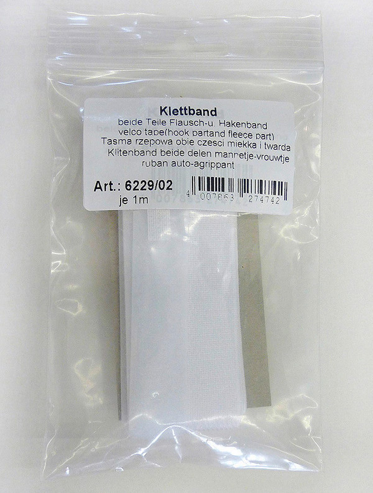Klettband weiß L: ca. 100 cm 2 Packstücke Klettband_Flauschseite/Klettseite - weiß (100,00cm)