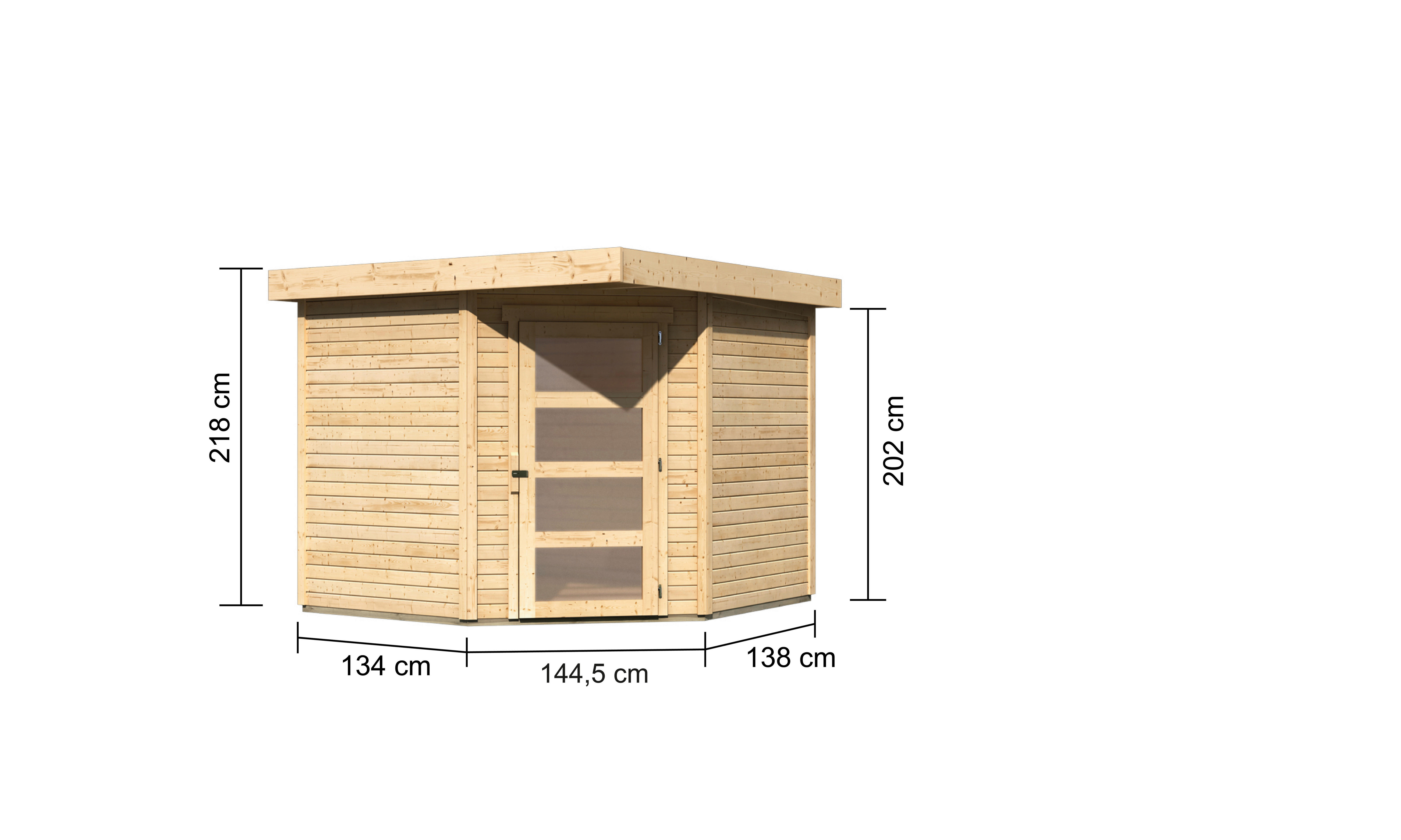 Karibu Gartenhaus Pipo 2 natur Fichte B/...