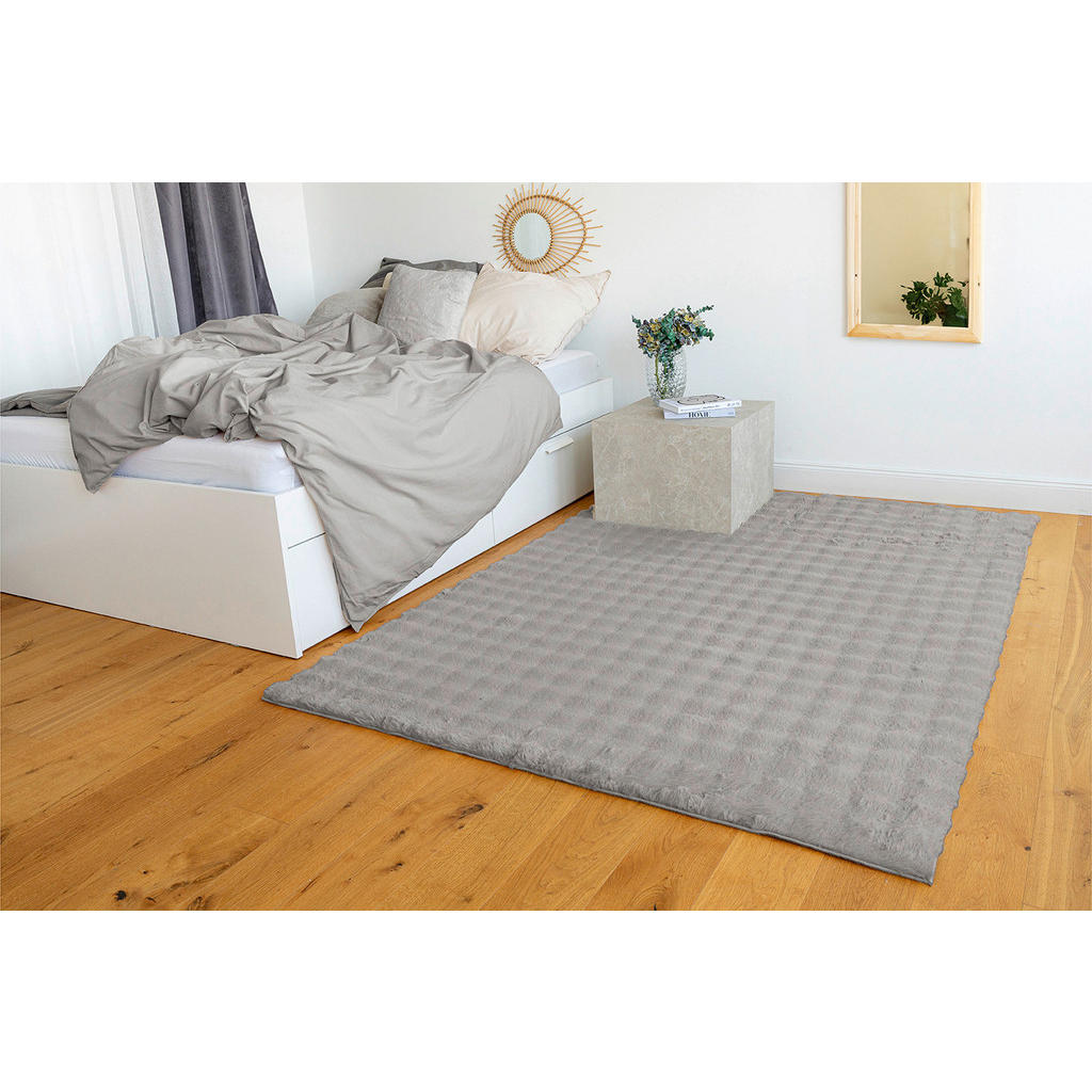 Thumbnail - Padiro Hochflorteppich Hailey 125 grau B/H/L: ca. 80x3x150 cm