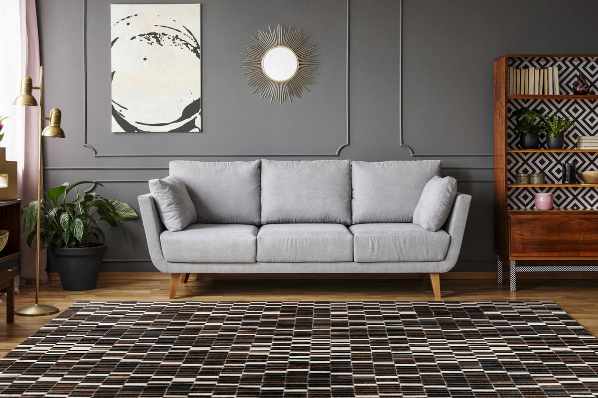 360Living Teppich Lavin schwarz B/L: ca. 200x280 cm Lavin - weiß/schwarz (200,00/280,00cm) - 360Living