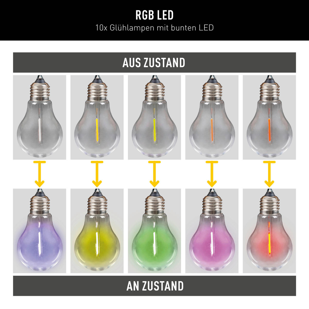 Solar-Lichterkette multicolor B/H/T: ca. 370x370x6 cm LINDA - multicolor (370,00/370,00/6,00cm) - Näve Leuchten