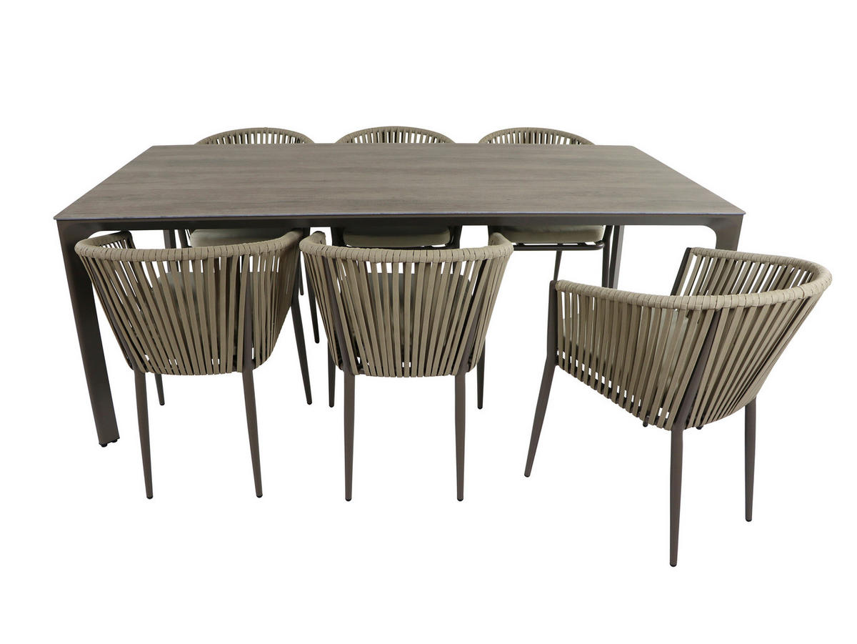 AXI Outdoor Living Gartensitzgruppe Resi taupe Metall B/H/L: ca. 100x79x200 cm Resi - taupe (200,00/100,00/79,00cm) - AXI Outdoor Living