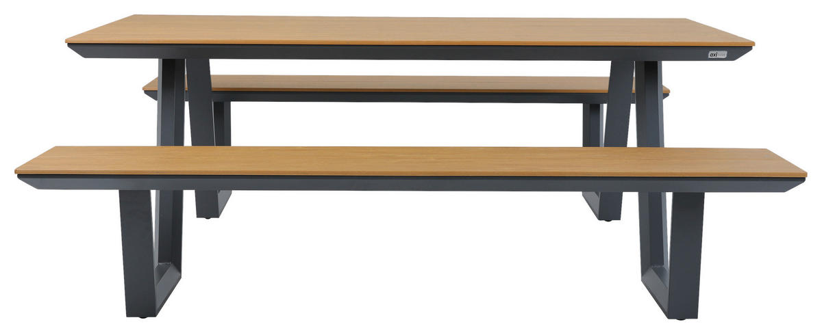 AXI Outdoor Living Picknicktisch Nori braun Metall B/H/L: ca. 190x75x200 cm Nori - braun/anthrazit (200,00/190,00/75,00cm) - AXI Outdoor Living