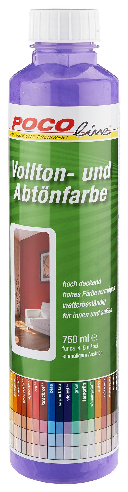 POCOline Vollton- und Abtönfarbe violett ca. 0,75 l Voll+Abtönfarbe 750ml violett - violett (750ml) - POCOline