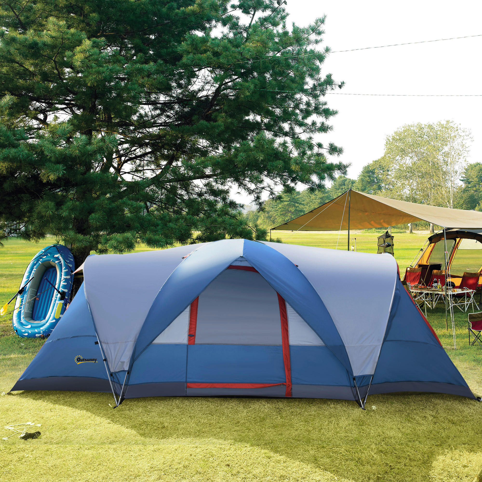 Outsunny Campingartikel B/H/L: ca. 207x475x150 cm Campingzelt - blau (150,00/207,00/475,00cm) - Outsunny