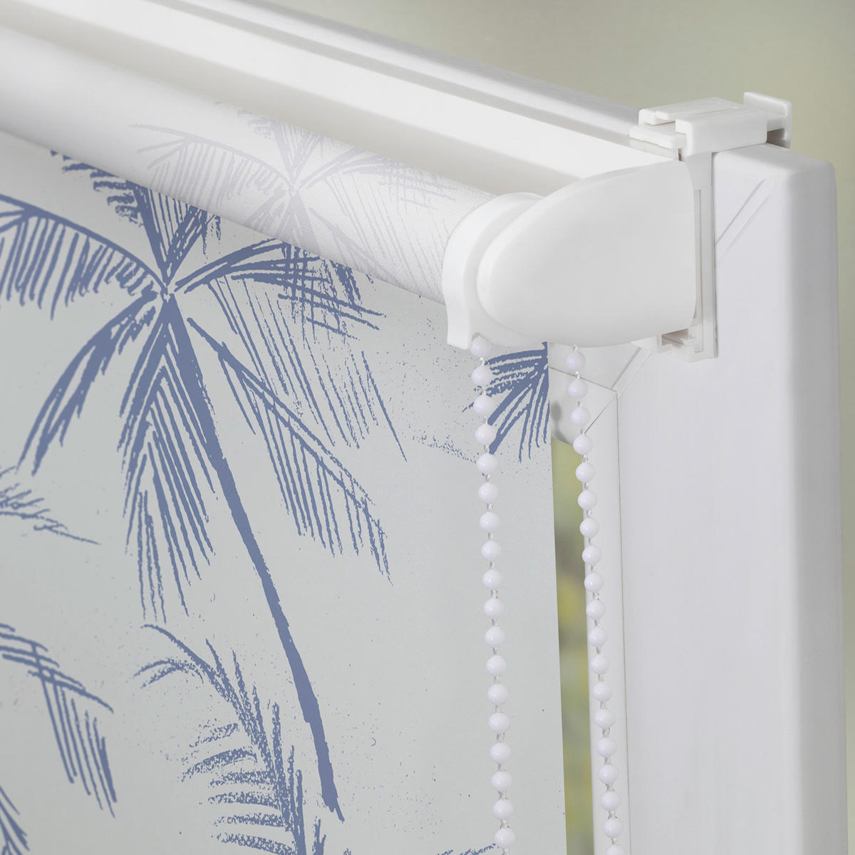 Verdunkelungsrollo Blueprint Palms blau B/L: ca. 90x150 cm Blueprint Palms - blau (90,00/150,00cm) - LICHTBLICK