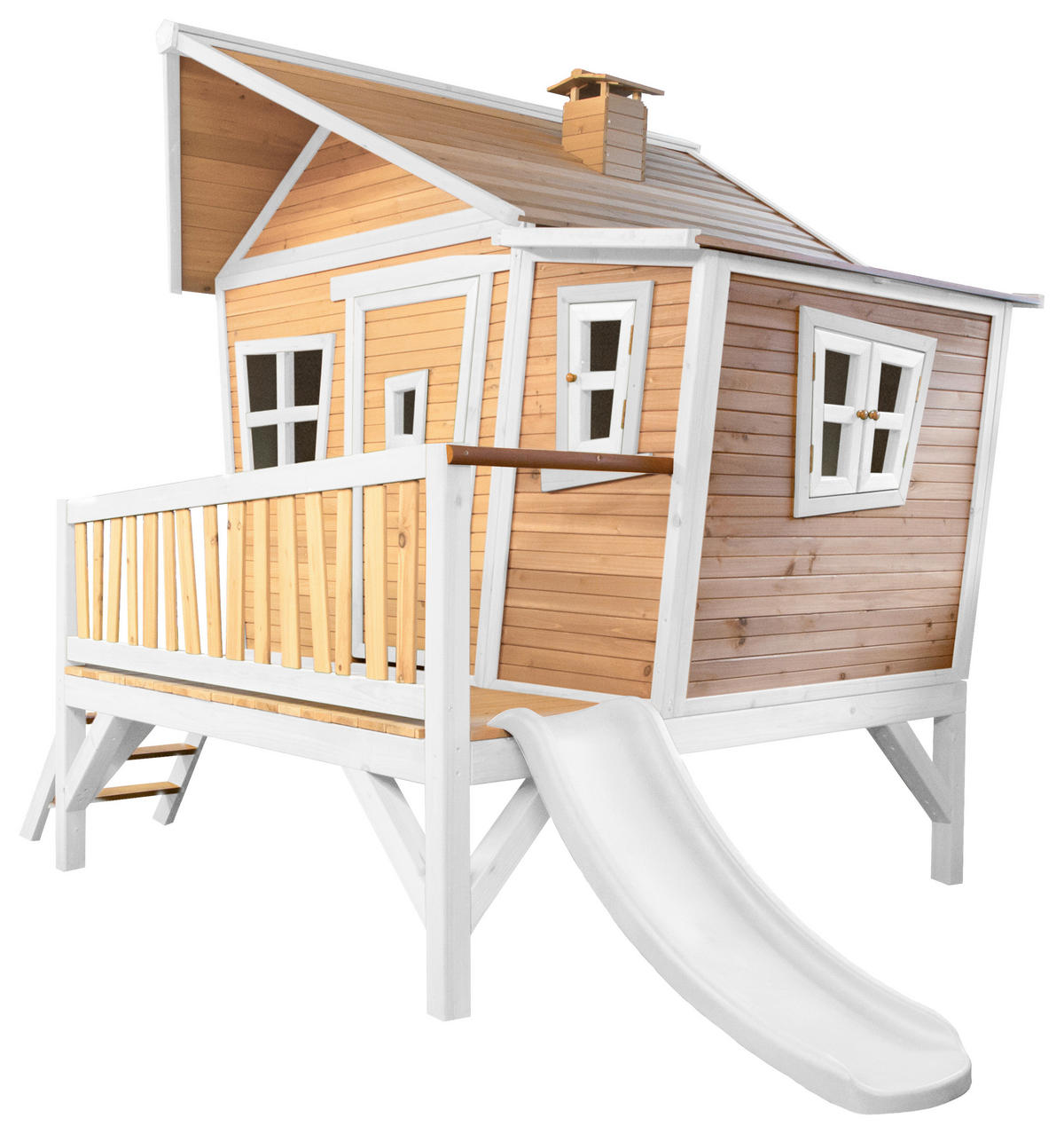AXI Spielhaus Emma braun B/H/L: ca. 349x227x193 cm Emma - braun/weiß (193,00/349,00/227,00cm) - AXI