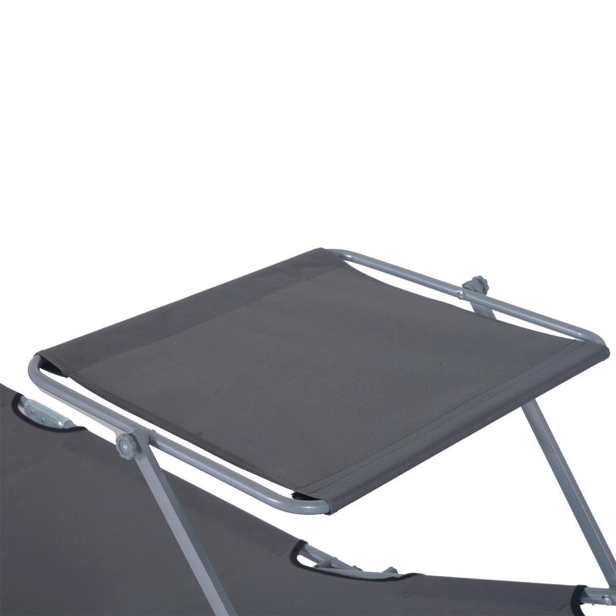 Outsunny Sonnenliege grau Metall B/H/L: ca. 58x36x187 cm Sonnenliege - grau (187,00/58,00/36,00cm) - Outsunny
