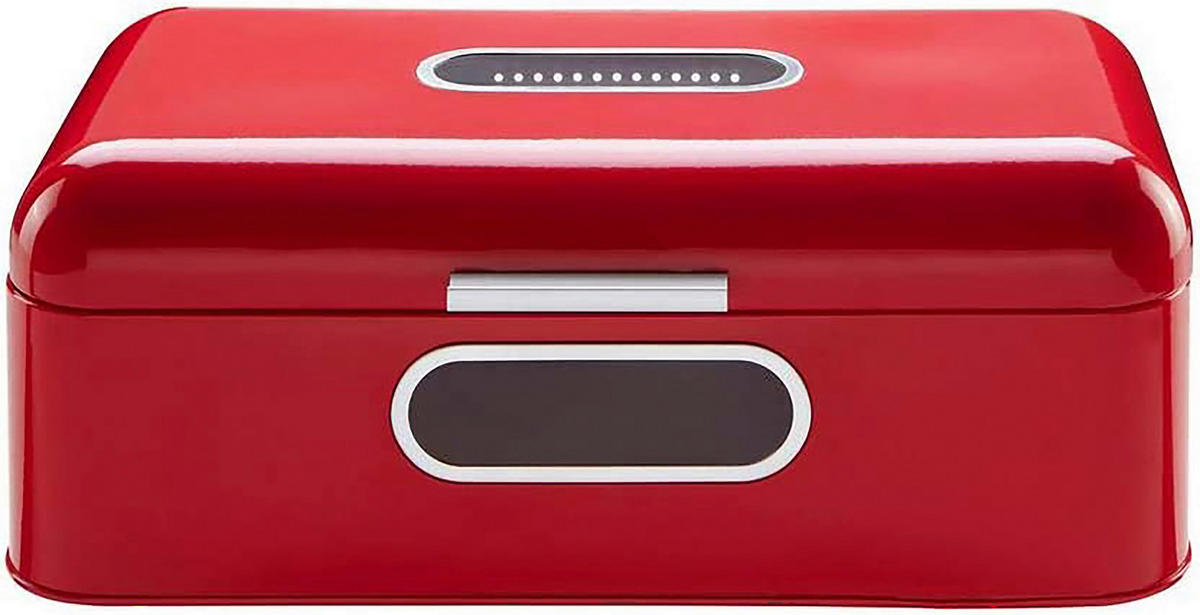 ECHTWERK Brotkasten Retro rot Metall B/H/L: ca. 23,8x17x42,5 cm Retro - rot (42,50/23,80/17,00cm) - ECHTWERK