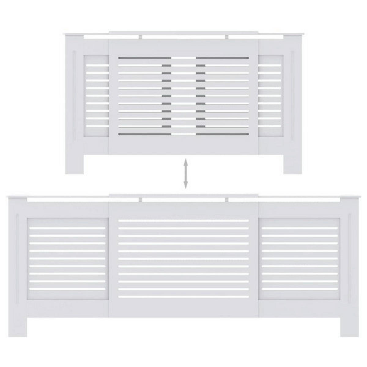 vidaXL Heizkörperverkleidung weiß B/H/T: ca. 205x81,5x19 cm Heizkörperverkleidung - weiß (205,00/81,50/19,00cm) - vidaXL