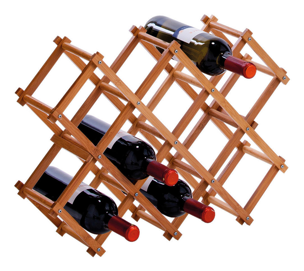 Zeller Weinregal für 10 Flaschen natur Bambus B/H/L: ca. 15x38x54 cm Weinregal_10_Flaschen - natur (54,00/15,00/38,00cm) - Zeller
