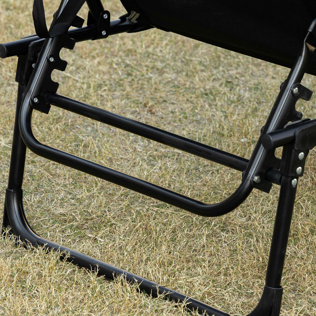 Outsunny Sonnenliege schwarz Netzstoff B/H/L: ca. 58x30x185 cm Sonnenliege - schwarz (185,00/58,00/30,00cm) - Outsunny