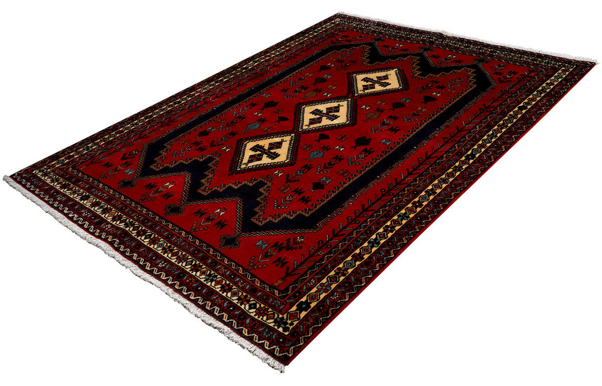 PersaTepp Teppich Afshar rot B/H/L: ca. 163x1x234 cm Afshar - beige/rot (234,00/163,00/1,00cm) - PersaTepp