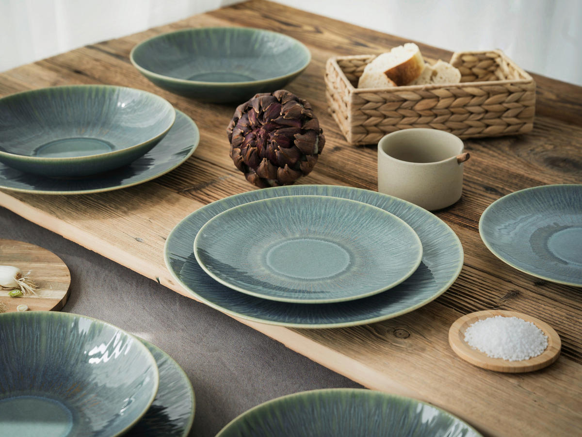 CreaTable Tafelservice Sea Breeze grün Steinzeug 18 tlg. Sea Breeze - grün - CreaTable