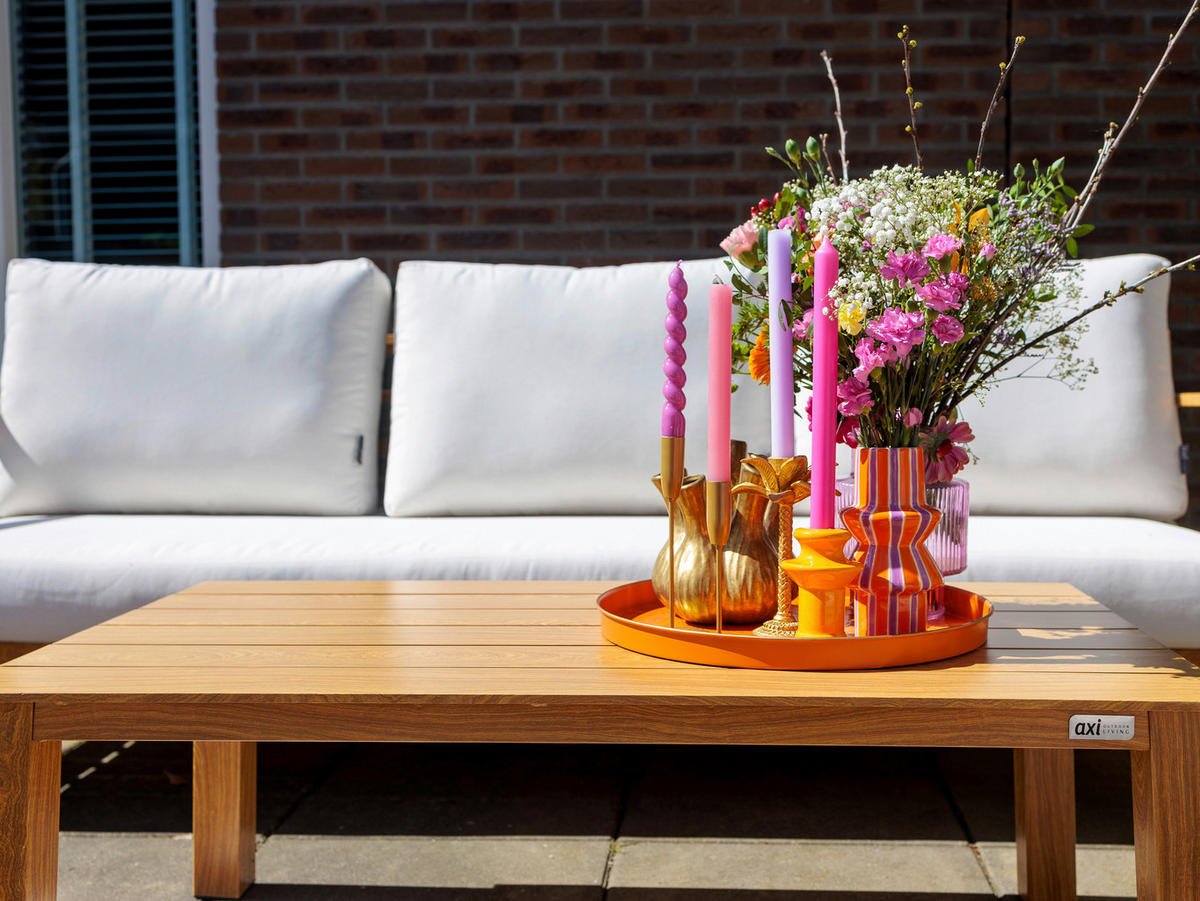 AXI Outdoor Living Loungeset Orla braun Metall B/H/L: ca. 223,5x73,5x89 cm Orla - braun/beige (89,00/223,50/73,50cm) - AXI Outdoor Living
