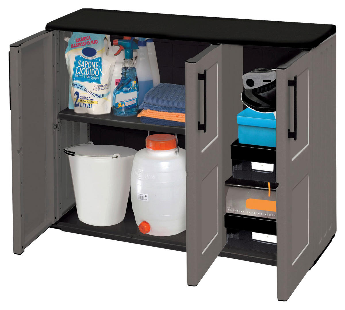 ArtPlast Kunststoffschrank Free niedrig grau Kunststoff B/H/T: ca. 102x84x37 cm Free niedrig - grau (102,00/84,00/37,00cm) - ArtPlast