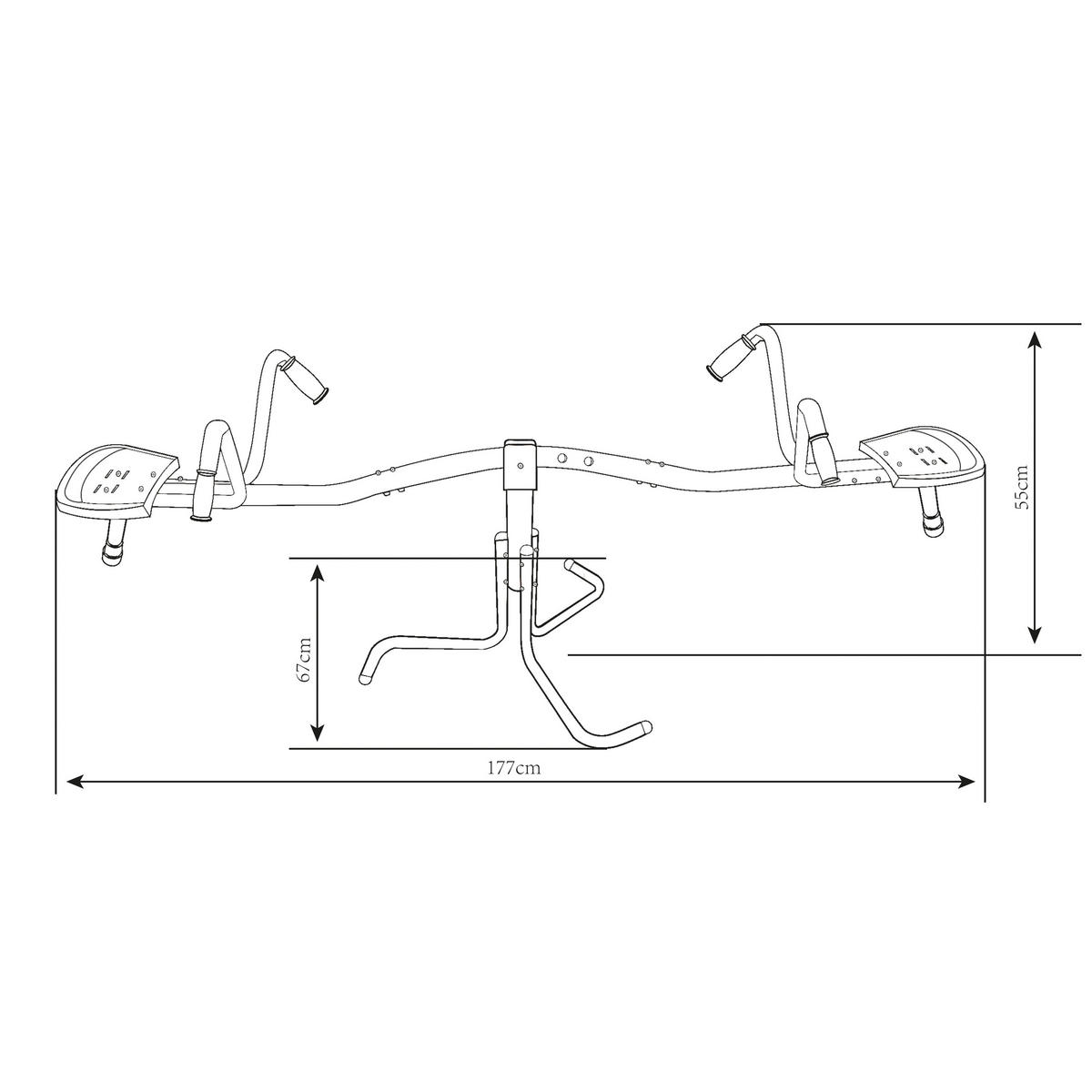 AXI Rotierende Wippe anthrazit B/H/L: ca. 67x55x177 cm Rotierende Wippe - creme/anthrazit (177,00/67,00/55,00cm) - AXI