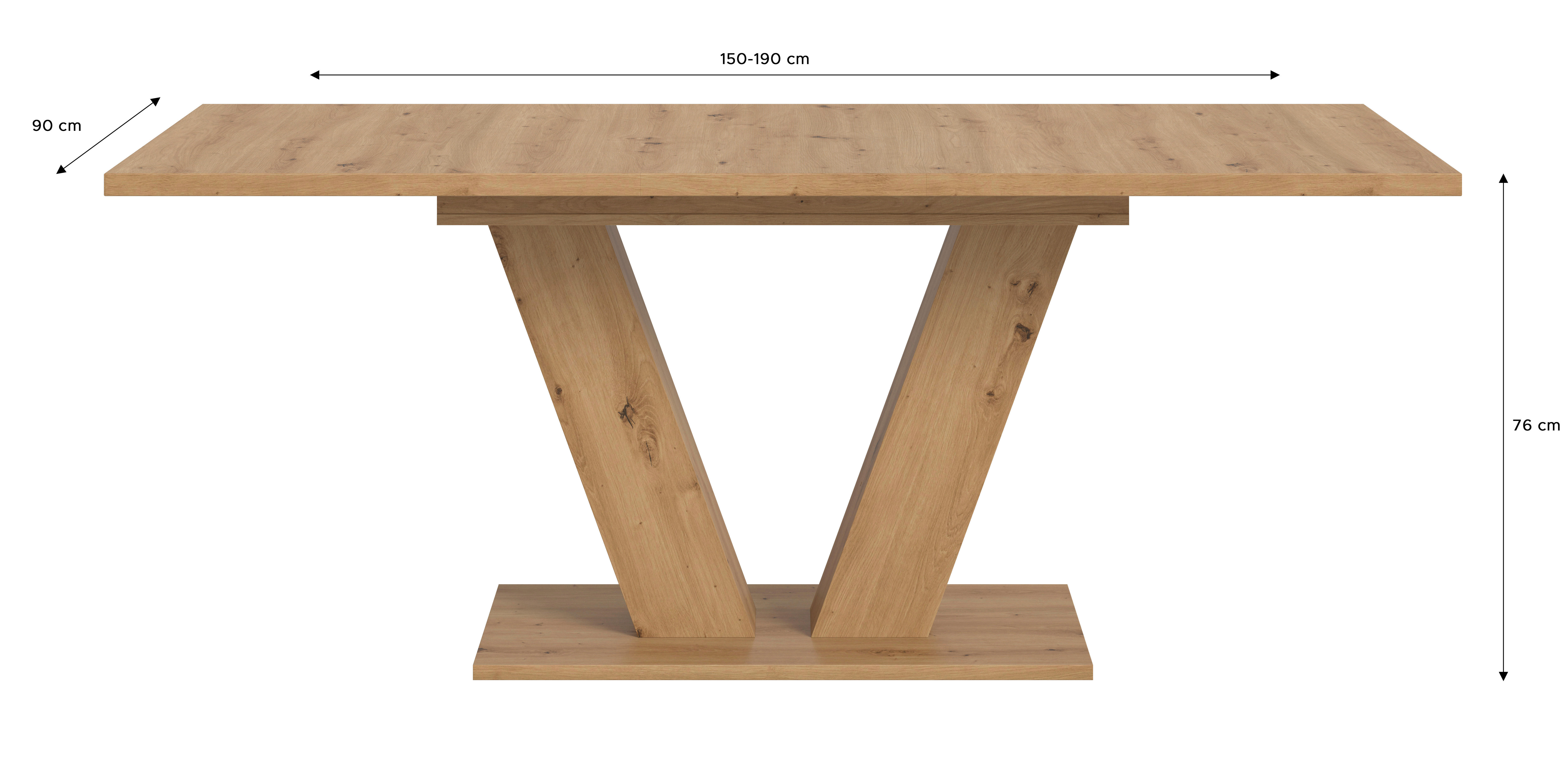 Esstisch MOTION Artisan Oak Nachbildung B/H/T: ca. 150x76x90 cm MOTION - (150,00/76,00/90,00cm) - xonox.home