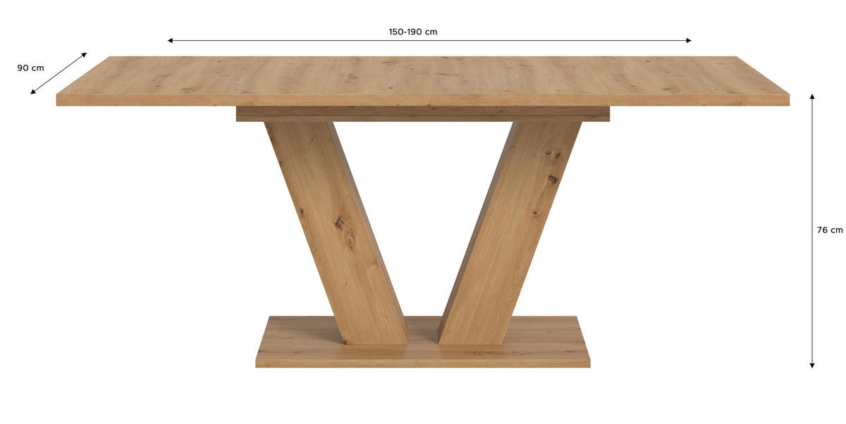 Esstisch MOTION Artisan Oak Nachbildung B/H/T: ca. 150x76x90 cm MOTION - (150,00/76,00/90,00cm) - xonox.home