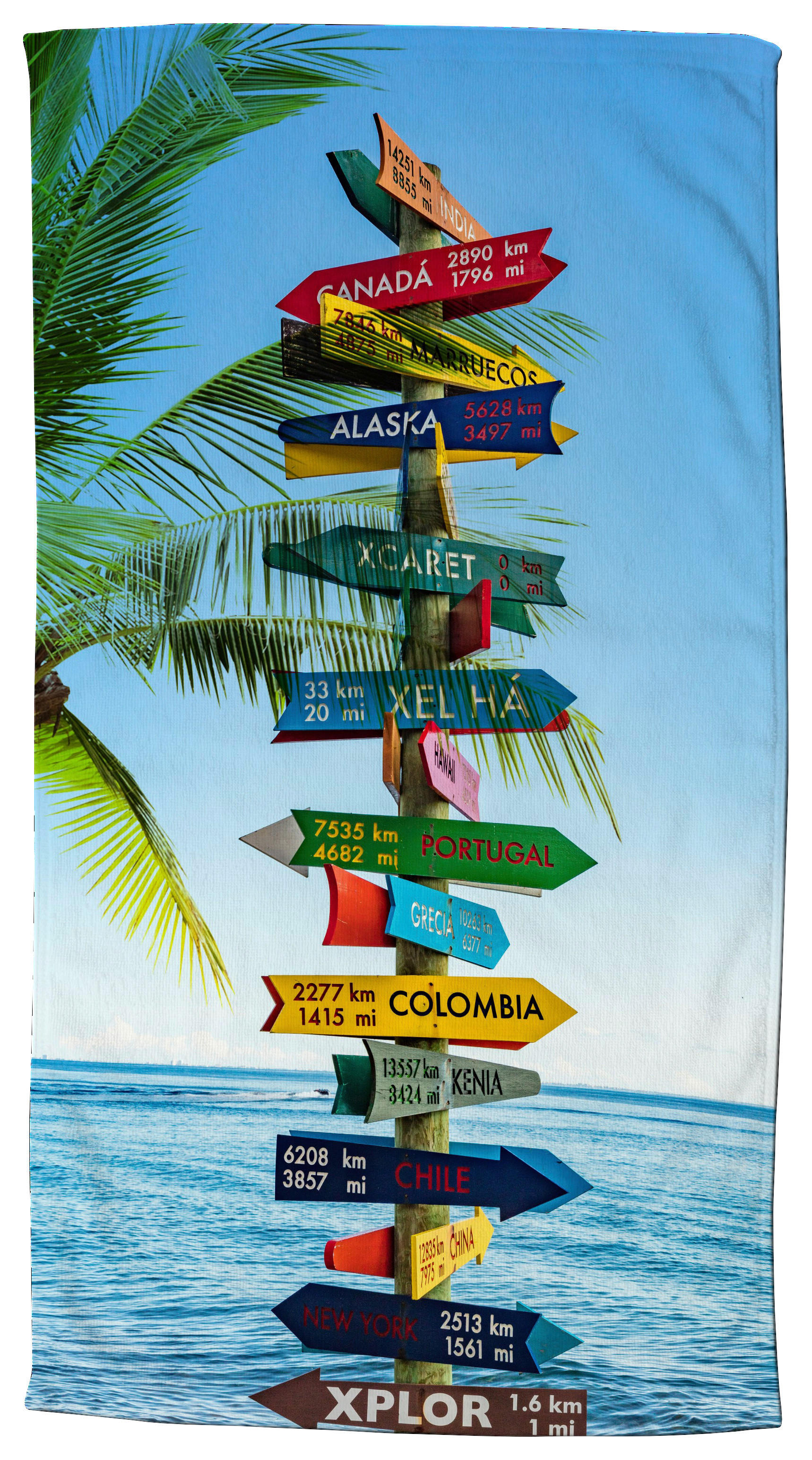 Strandtuch Beach sign Multi Polyester B/L: ca. 100x180 cm Beach sign - Multi (100,00/180,00cm) - Good Morning