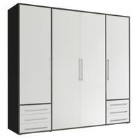 Kleiderschrank Lyss Graphit weiß B/H/T: ca. 205x194x58 cm Lyss - weiß/Graphit (205,00/194,00/58,00cm)